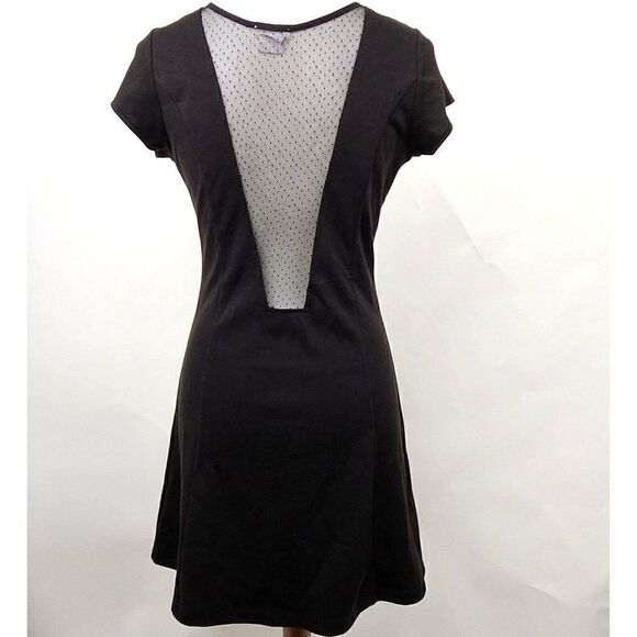 Urban Outfitters Cooperative Black Mesh Back Stretch Skater Dress Fit Flare sz S - Picture 4 of 6